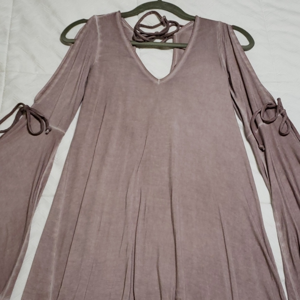 Flowy open shoulder dress